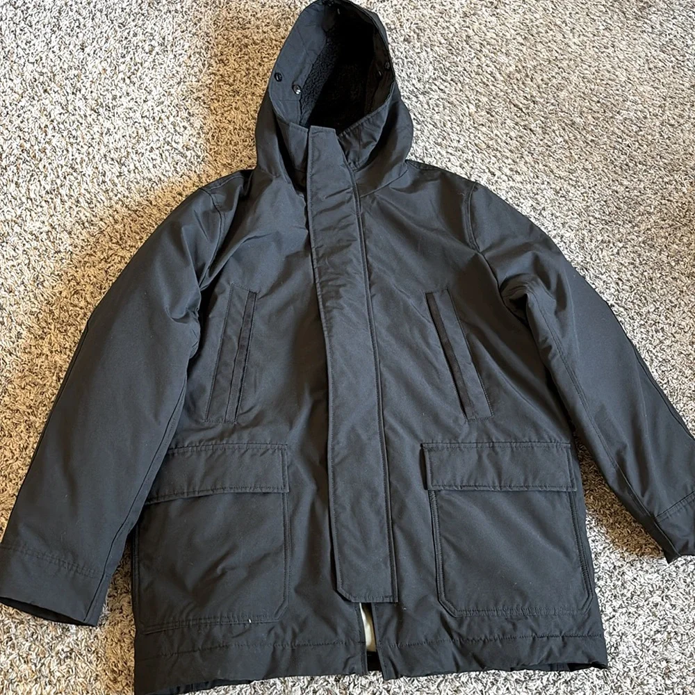 Gap Men’s Black Winter‎ Parka Cold Control Max Snorkel Hooded Coat Size XL